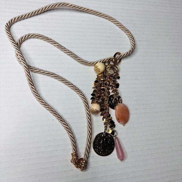 BELLEZZA Bronze Coin Charm Cluster Pendant Long Rope Necklace - Picture 5 of 7